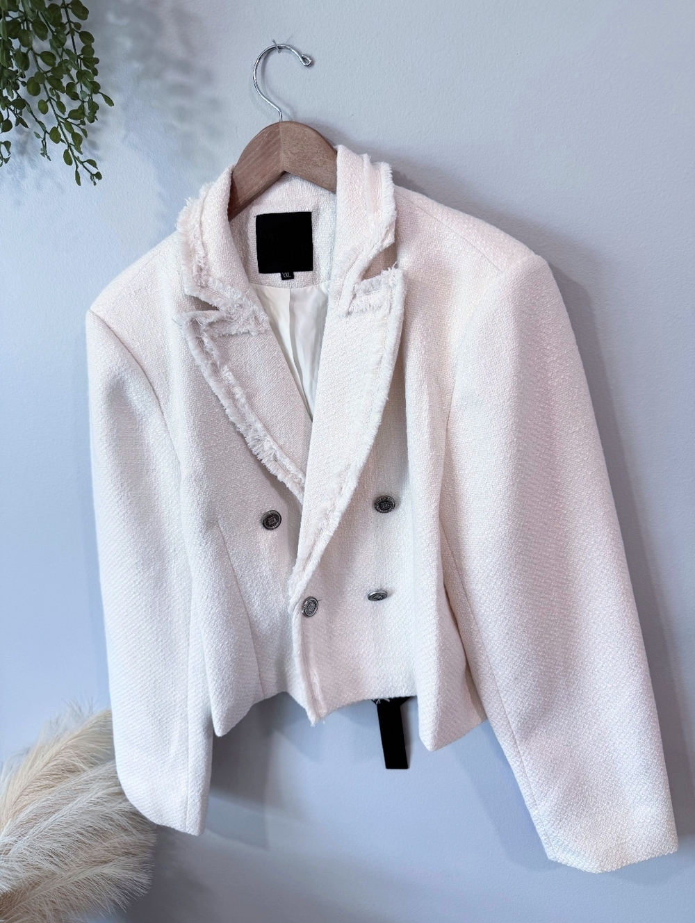 New With Tag Mina Self  Cream Double-Breasted Xxl Women's Jacket